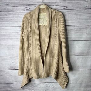 Anthropologie Birds on a Wire Wool Cardigan Knit Open Front Womens Small‎ FLAW